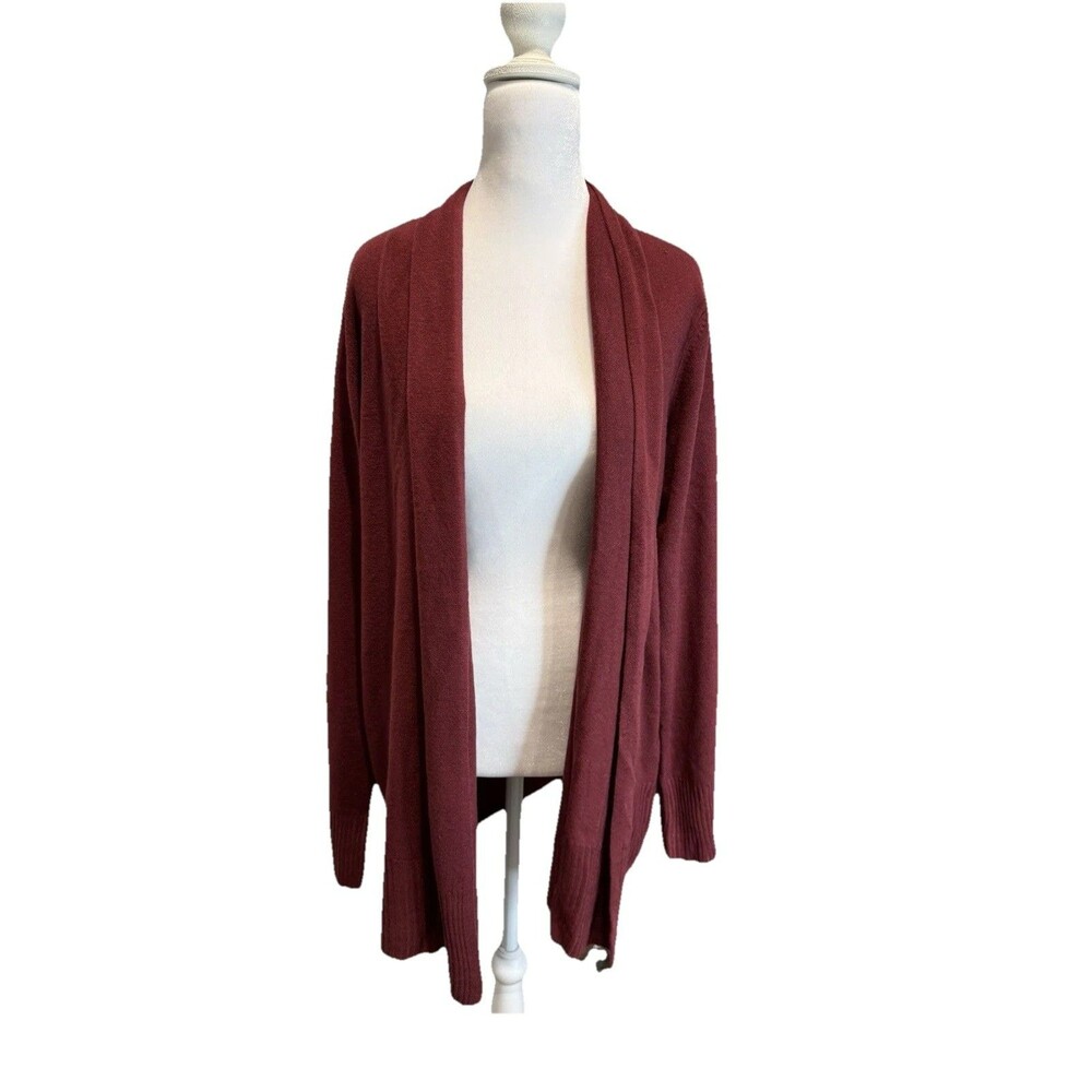 Croft & Barrow Cardigan Size Medium The Extra Soft Closureless Red Silk Women's
